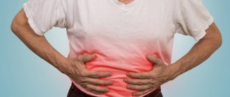 Man experiencing stomach pain