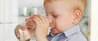 Child drinks water